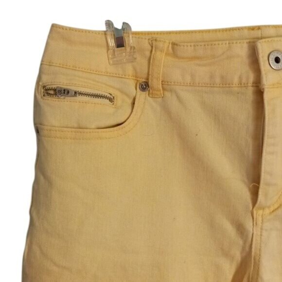 Chicos Platinum Denim Size 1.5 M Womens Jeans Ankle Length Yellow Slim Fit - Picture 4 of 12